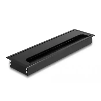 Pasacables DELOCK 66857 para escritorio, negro, 80×280×28 mm, 1 ud.