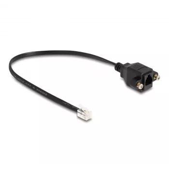 Cable DeLOCK conector macho RJ10 a conector hembra RJ10 30 cm negro