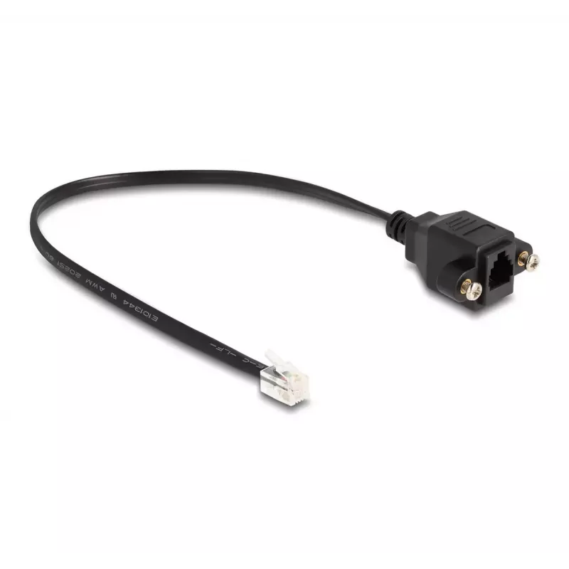 Cable DeLOCK conector macho RJ10 a conector hembra RJ10 30 cm negro