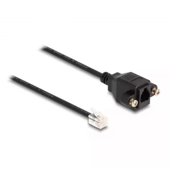Cable DeLOCK conector macho RJ10 a conector hembra RJ10 30 cm negro