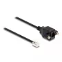 Cable DeLOCK conector macho RJ10 a conector hembra RJ10 30 cm negro