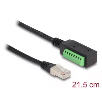 Cable DeLOCK RJ45 conector macho Cat.5e a adaptador de regleta de conexión 21,5 cm