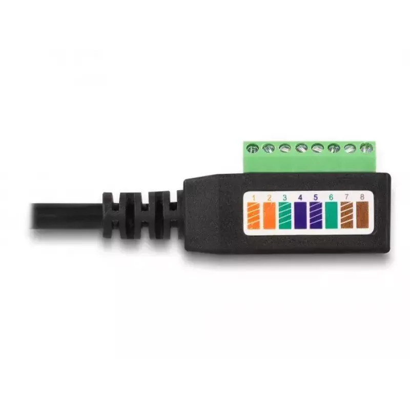 Cable DeLOCK RJ45 conector macho Cat.5e a adaptador de regleta de conexión 21,5 cm