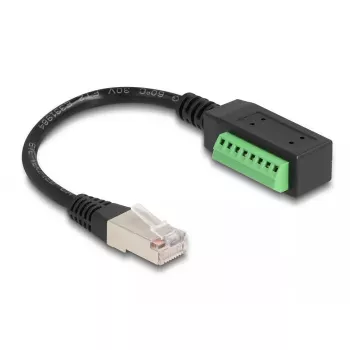Cable DeLOCK RJ45 conector macho Cat.5e a adaptador de regleta de conexión 21,5 cm