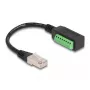 Cable DeLOCK RJ45 conector macho Cat.5e a adaptador de regleta de conexión 21,5 cm