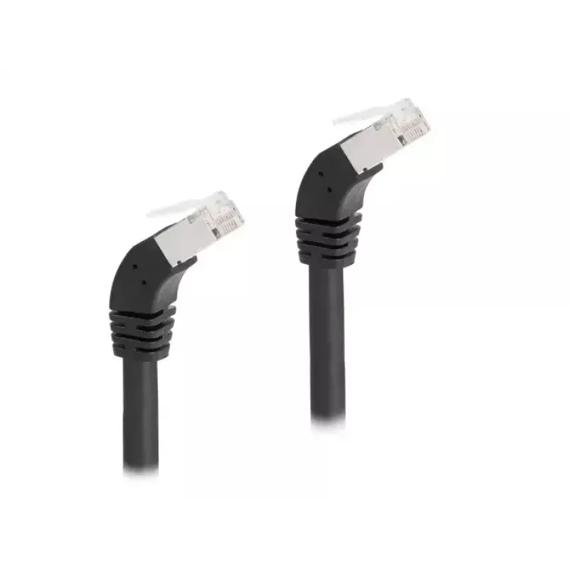 Cable de red DeLOCK RJ45 Cat.6A S/FTP acodado 45° hacia abajo 1 m negro