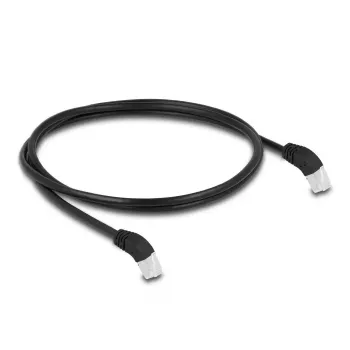 Cable de red DeLOCK RJ45 Cat.6A S/FTP acodado 45° hacia abajo 1 m negro