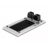 Pasacables DeLOCK con cepillo y 2 módulos Keystone RJ45 Cat.6 aluminio