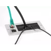 Pasacables DeLOCK con cepillo y 2 módulos Keystone RJ45 Cat.6 aluminio