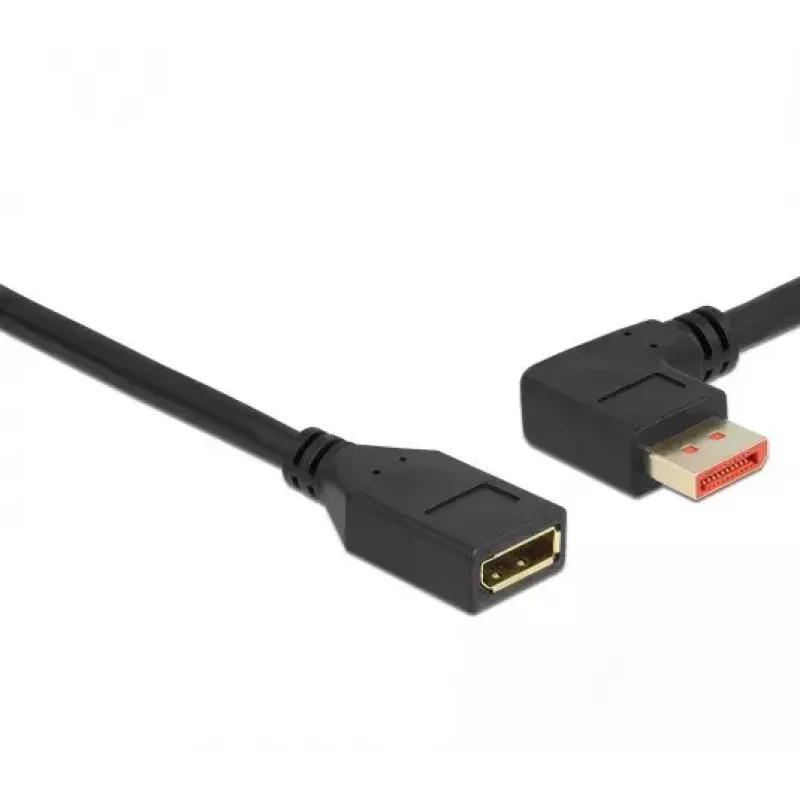 Cable alargador DisplayPort DeLOCK 87076 3 m 8K 60 Hz conector macho 90° acodado a la izquierda a conector hembra