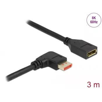 Cable alargador DisplayPort DeLOCK 87079 3 m 8K 60 Hz acodado
