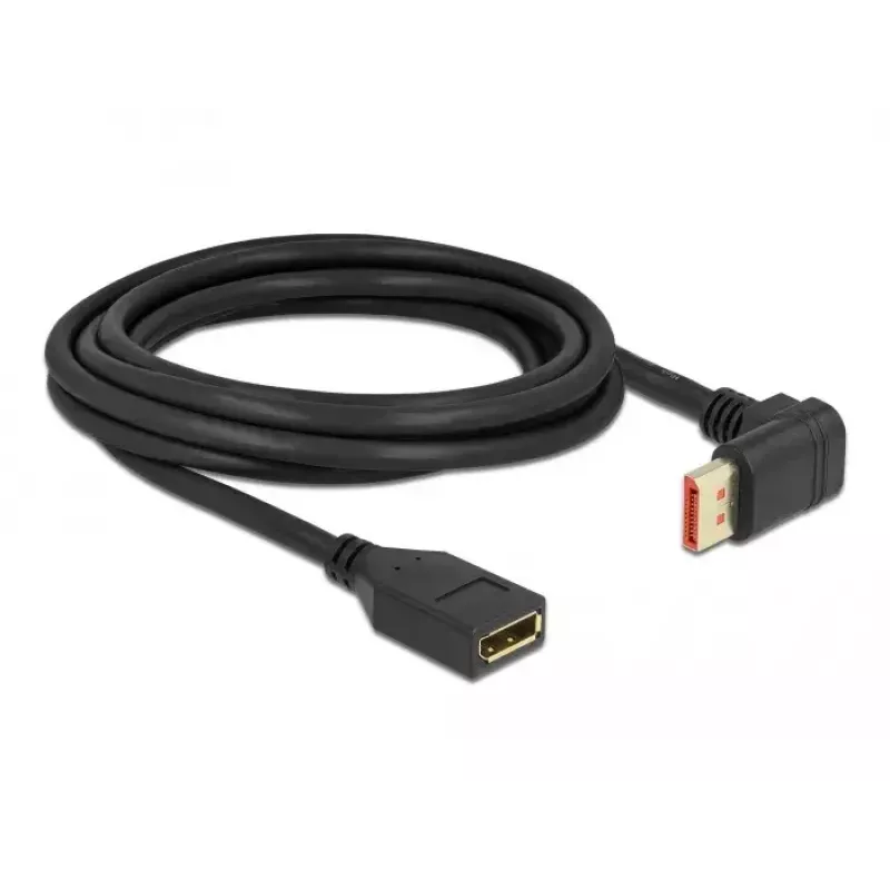 Cable alargador DisplayPort DeLOCK 87084 3 m 8K 60 Hz conector macho 90° hacia arriba a conector hembra