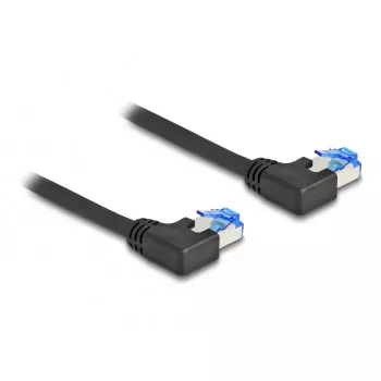 Cable de red DeLOCK RJ45 Cat.6A S/FTP acodado a la izquierda 2 m Negro