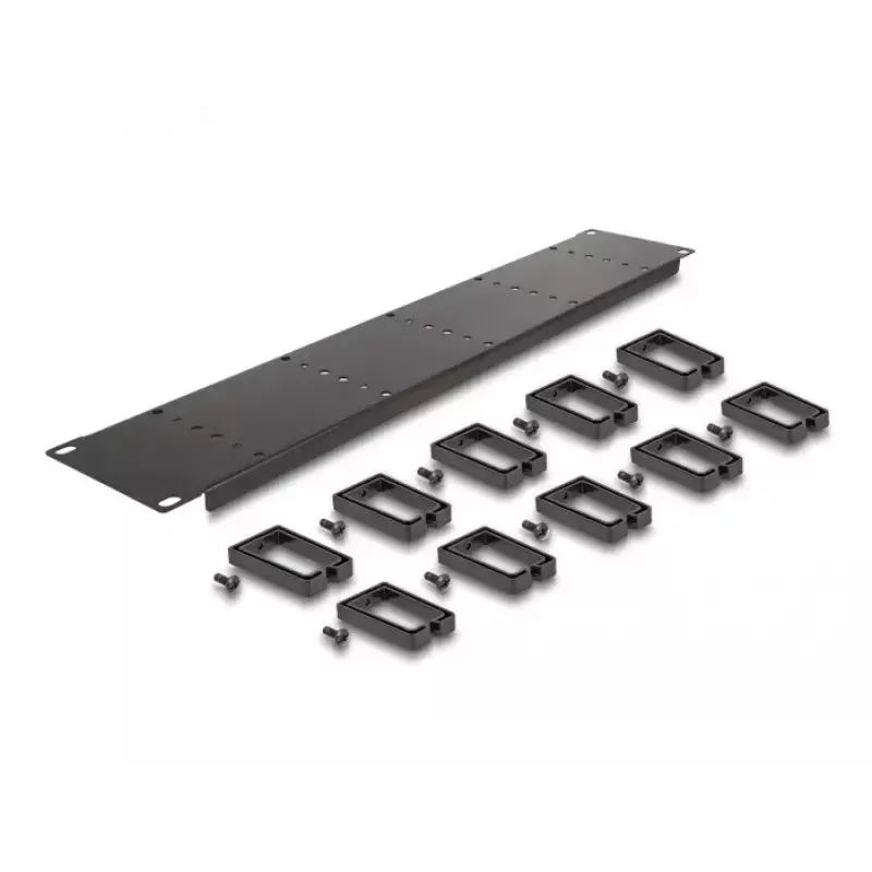 Panel de gestión de cables DeLOCK 19 pulgadas 66917 2U negro con 10 ganchos