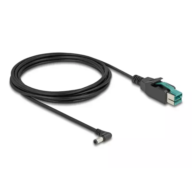 Cable PoweredUSB DeLOCK conector macho 12 V a conector macho DC 5,5 x 2,5 mm acodado 3 m