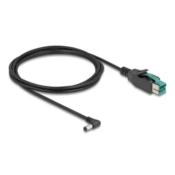 Cable PoweredUSB DeLOCK conector macho 12 V a conector macho DC 5,5 x 2,1 mm acodado 2 m