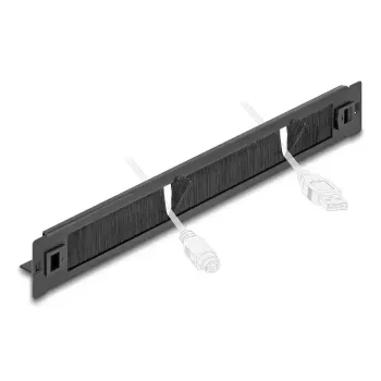 Tira de cepillo DeLOCK 66552 Negro metal 48 mm de ancho 482 mm de fondo 44,4 mm de alto