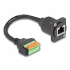 DeLOCK 88153 Adaptador de cable RJ45 regleta de conexión de 8 pines Negro