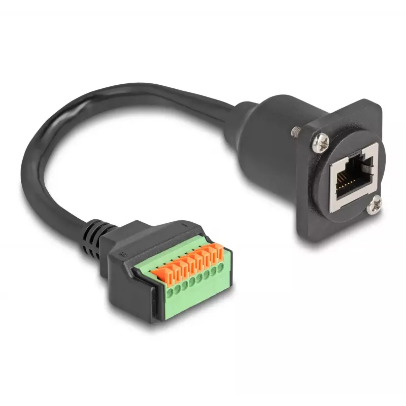 DeLOCK 88153 Adaptador de cable RJ45 regleta de conexión de 8 pines Negro