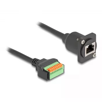 DeLOCK 88153 Adaptador de cable RJ45 regleta de conexión de 8 pines Negro