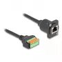 DeLOCK 88153 Adaptador de cable RJ45 regleta de conexión de 8 pines Negro