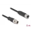 Cable de red DeLOCK M12 X-codificado 8 polos conector macho a conector hembra Cat5e 5 m negro
