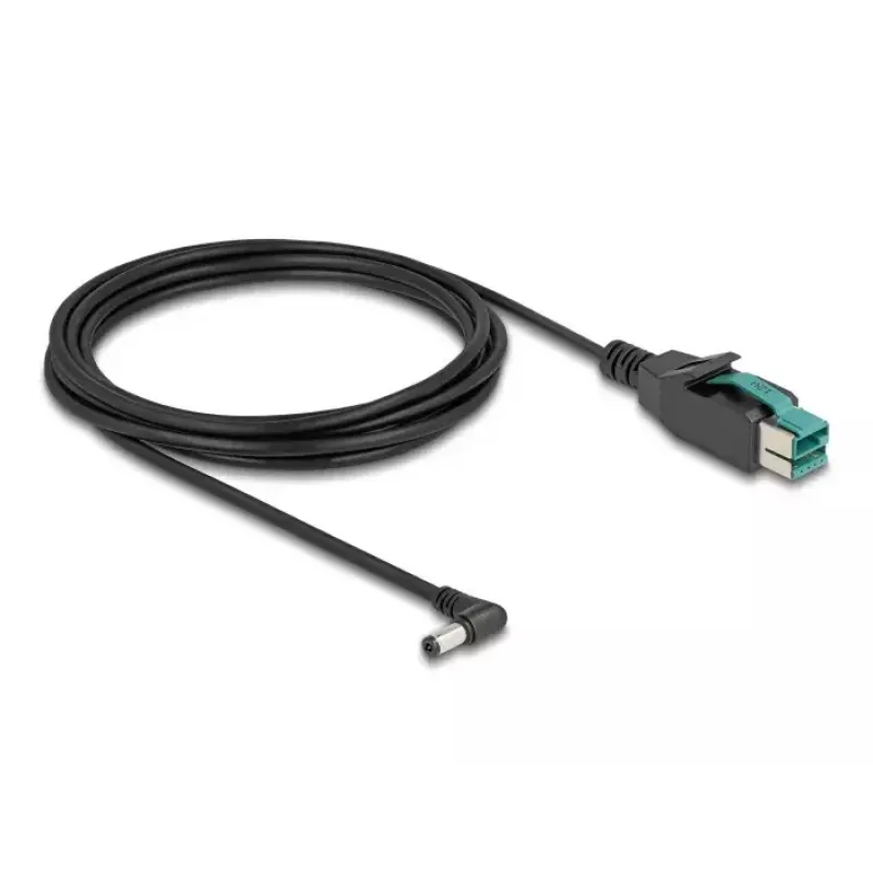 Cable PoweredUSB DeLOCK conector macho 12 V a conector macho DC 5,5 x 2,1 mm acodado 3 m