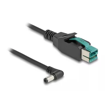 Cable PoweredUSB DeLOCK conector macho 12 V a conector macho DC 5,5 x 2,1 mm acodado 3 m