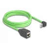 Cable de red DeLOCK RJ45 Cat.6A conector macho acodado hacia arriba a conector hembra 2m verde