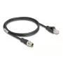 Cable de red DeLOCK M12 X-codificado 8 polos conector macho a conector macho RJ45 Cat5e 1 m negro