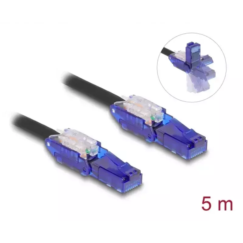 Cable de red DeLOCK 80929 RJ-45 Cat6 5m negro violeta