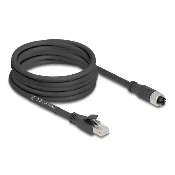 Cable de red DeLOCK 80594 M12 a RJ-45 Cat5e 5m negro