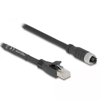 Cable de red DeLOCK 80594 M12 a RJ-45 Cat5e 5m negro