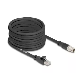 Cable de red DeLOCK 80586 M12 a RJ-45 Cat5e 10 m negro