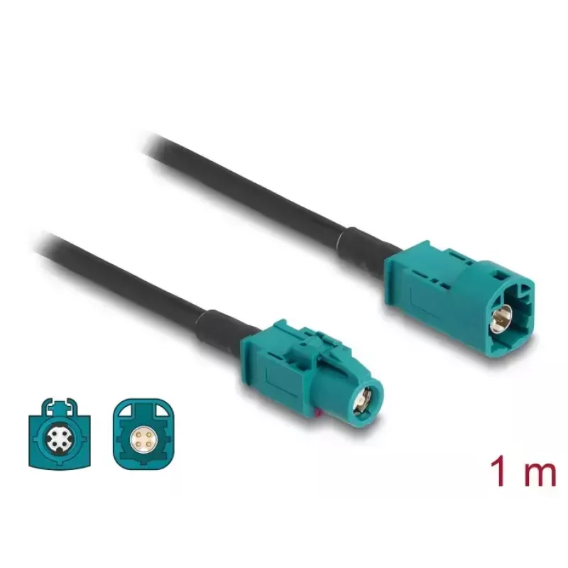 Cable coaxial DELOCK 90679 — HSD Z a HSD Z, 1 m, negro/azul