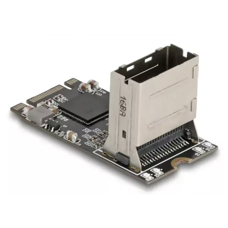 Tarjeta adaptadora DELOCK interna M.2 a Mini-SAS 64260, host M.2, salida Mini-SAS, JMicron JMB585, negra, LED