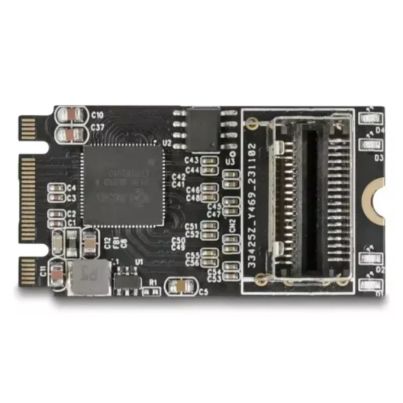 Tarjeta adaptadora DELOCK interna M.2 a Mini-SAS 64260, host M.2, salida Mini-SAS, JMicron JMB585, negra, LED