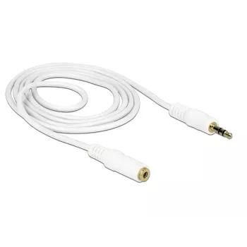 Cable de audio 3,5 mm conector macho a conector hembra DeLOCK 83765 1m blanco