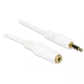 Cable de audio 3,5 mm conector macho a conector hembra DeLOCK 83765 1m blanco