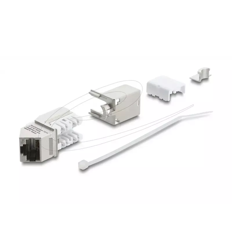 Delock 90937 Módulo Keystone de RJ45 a LSA Cat.6A, acodado a 45 grados, blindado, salida de cable a 90 grados, sin herramientas