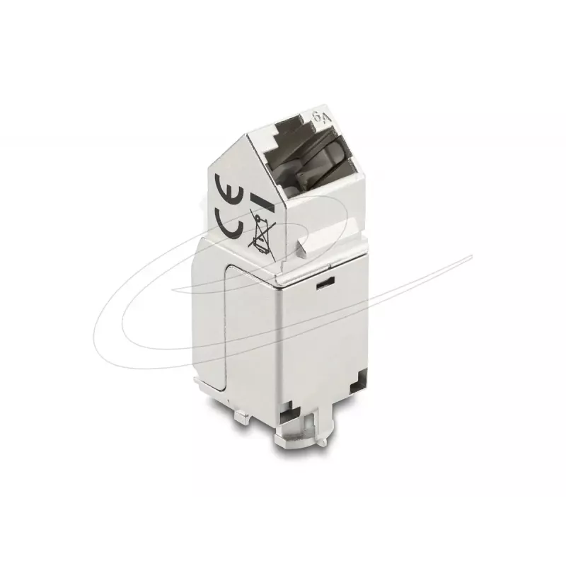 Delock 90937 Módulo Keystone de RJ45 a LSA Cat.6A, acodado a 45 grados, blindado, salida de cable a 90 grados, sin herramientas