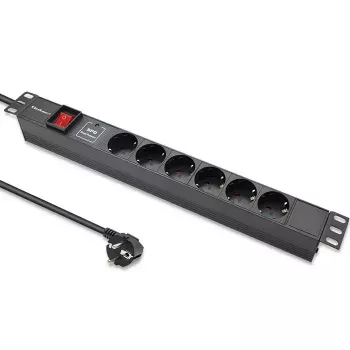 Regleta de enchufes para RACK 19 1U QOLTEC PDU 16A 6xSCHUKO 1,8m