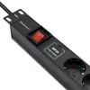 Regleta de enchufes para RACK 19 1U QOLTEC PDU 16A 6xSCHUKO 1,8m