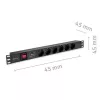 Regleta de enchufes para RACK 19 1U QOLTEC PDU 16A 6xSCHUKO 1,8m
