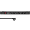 Regleta de enchufes para RACK 19 1U QOLTEC PDU 16A 6xSCHUKO 1,8m