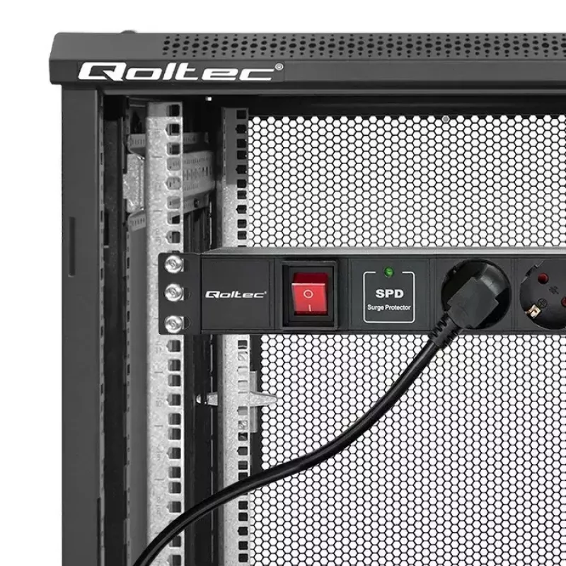 Regleta de enchufes para RACK 19 1U QOLTEC PDU 16A 6xSCHUKO 1,8m