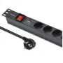 Regleta de enchufes para RACK 19 1U QOLTEC PDU 16A 6xSCHUKO 1,8m