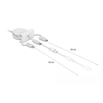 DeLOCK Easy 45 módulo USB 2.0 cable retráctil 3 en 1 0,5 m