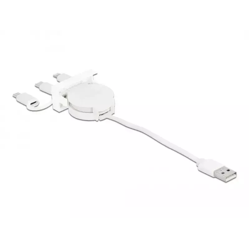 DeLOCK Easy 45 módulo USB 2.0 cable retráctil 3 en 1 0,5 m