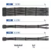 DELOCK set de cables de extensión para fuente de alimentación 30 cm, 6 piezas con funda (1×24 pines ATX, 2×4+4 pines EPS, 3×6+2 pines PCIe) negro